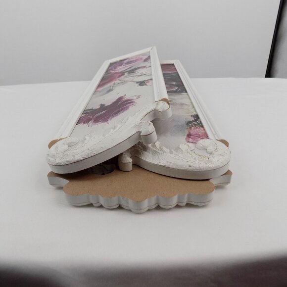 Floral Folding Screen Roses Ashland Fall Blush Romance Hinged 18.75" Tall New - Picture 5 of 8